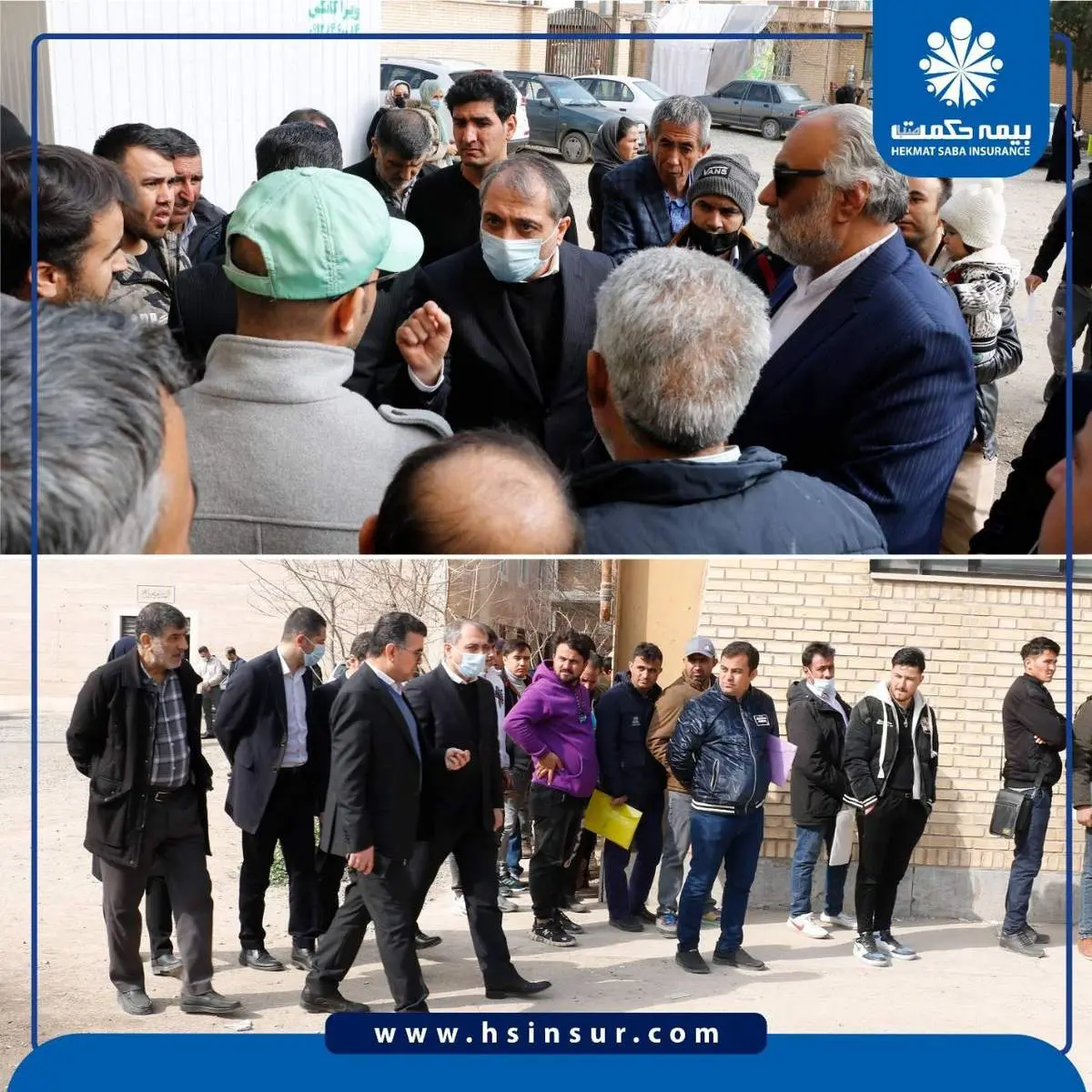 دکتر بهاری فر از مرکز خدمات بیمه ای شرکت بیمه حکمت صبا به اتباع و مهاجرین بازدید کرد