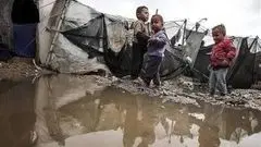 ببینید/ سیلاب در غزه چادر آوارگان را غرق کرد