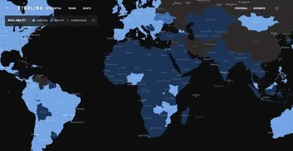 قطع اینترنت ماهواره‌ای استارلینک در این کشورها