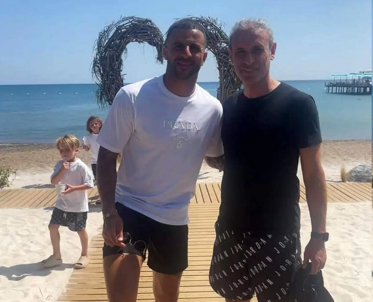 گل محمدی و مدافع منچسترسیتی در دبی/ عکس