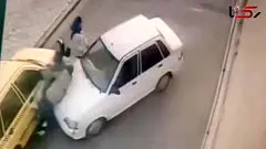 ببینید/ لحظه ترسناک زیر گرفتن ۳ دختر جوان توسط پراید 