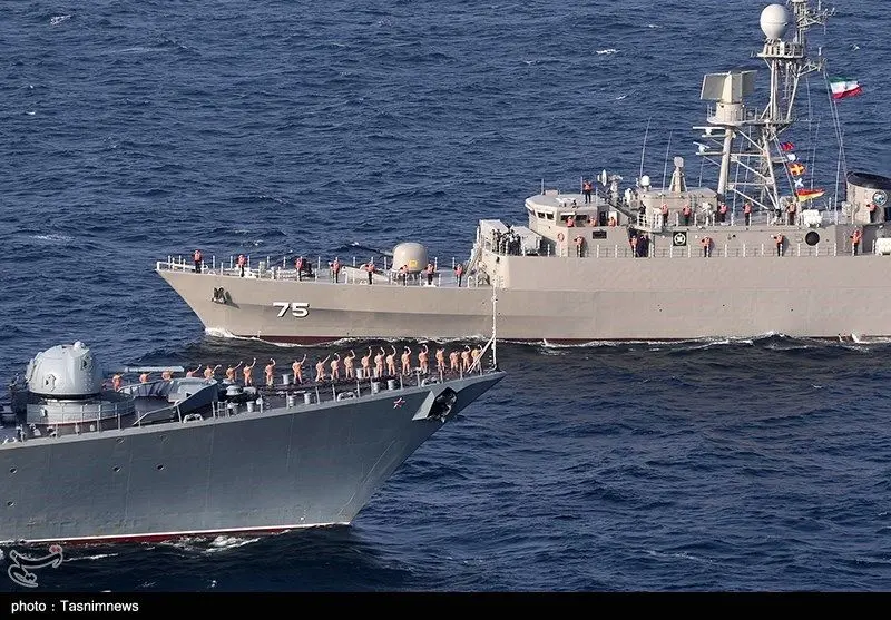 رزمایش دریایی ایران و چین و روسیه در خلیج‌فارس