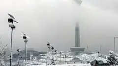 تصویر جذاب از بارش اولین برف پاییزی در تهران / ببینید