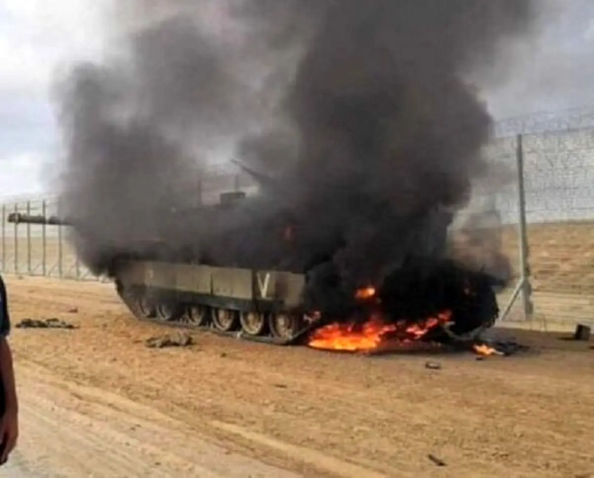 تانک های اسرائیلی در  غزه هدف قرار گرفتند