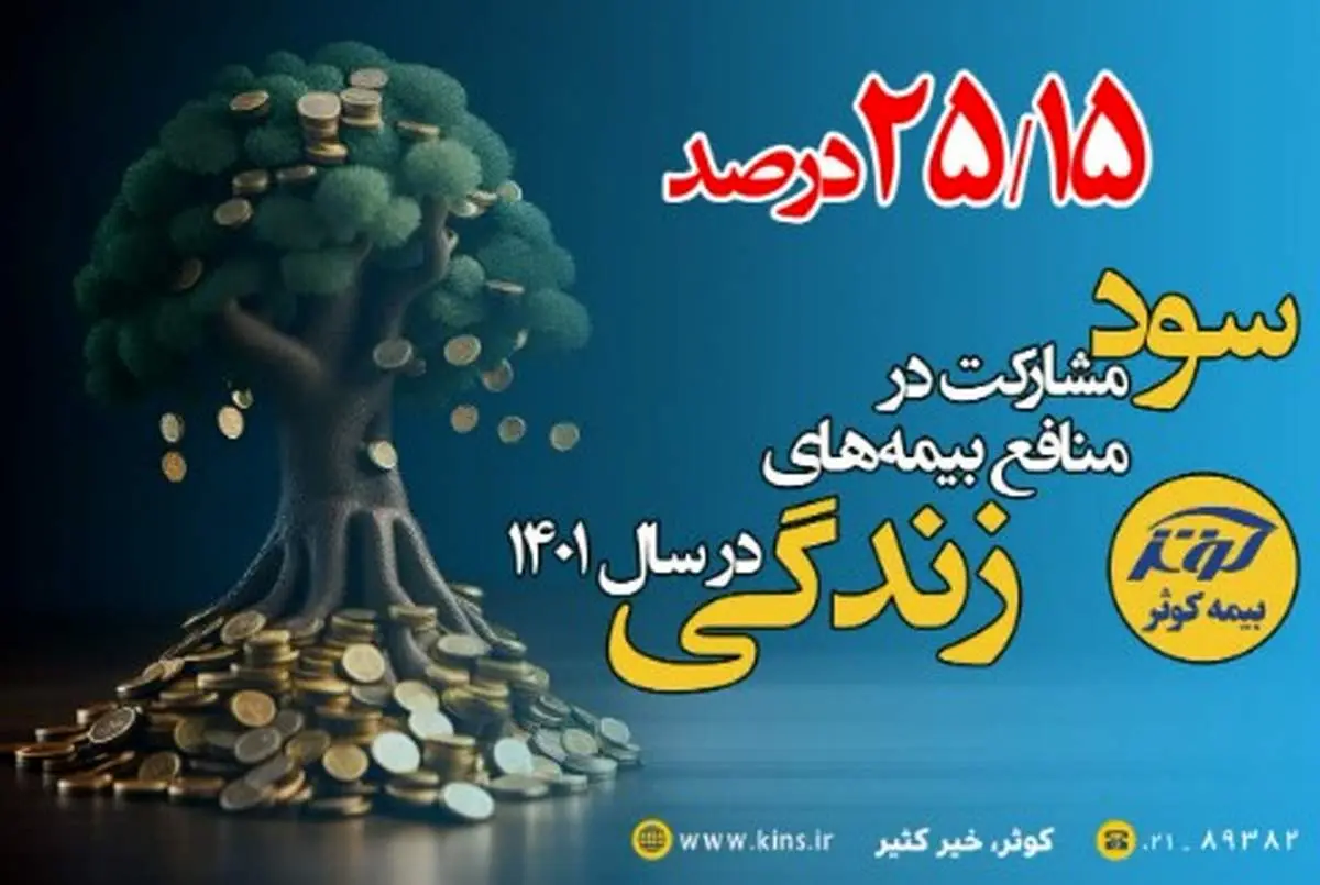 ۲۵٫۱۵ درصد سود مشارکت بیمه های زندگی بیمه کوثر در سال ۱۴۰۱