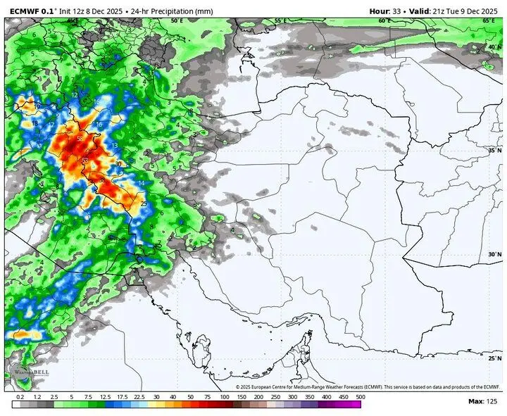 ورود سامانه بارشی ‌نیرومند به تهران و البرز و قم از لحظات آینده/برف و کولاک در جاده ها