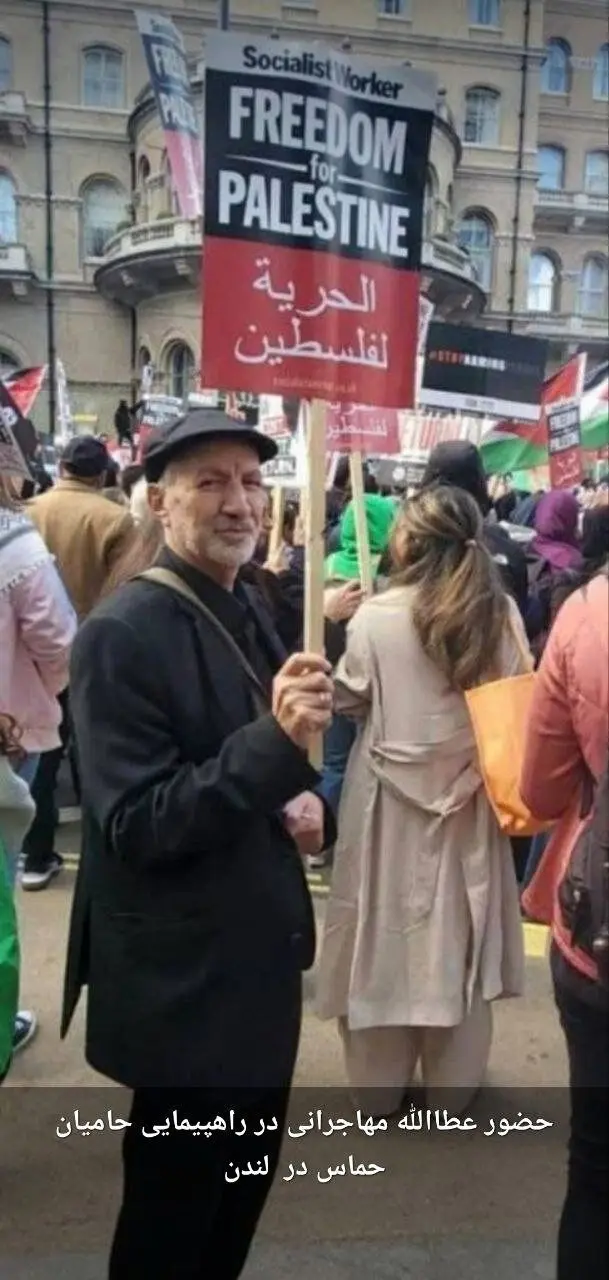 عطاالله مهاجرانی در راهپیمایی حامیان حماس/ عکس