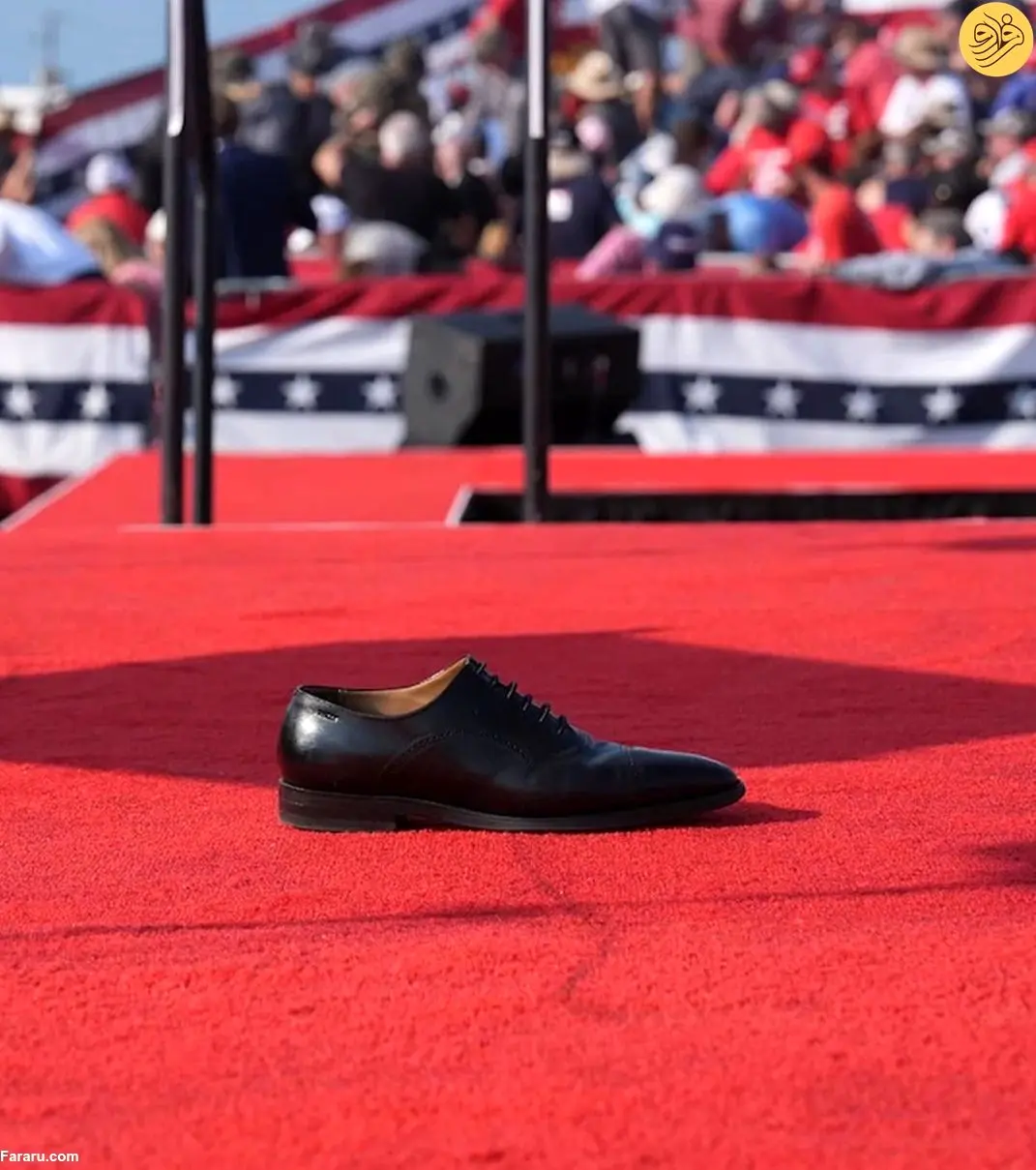لنگه کفش ترامپ در صحنه ترور جا ماند!/ عکس