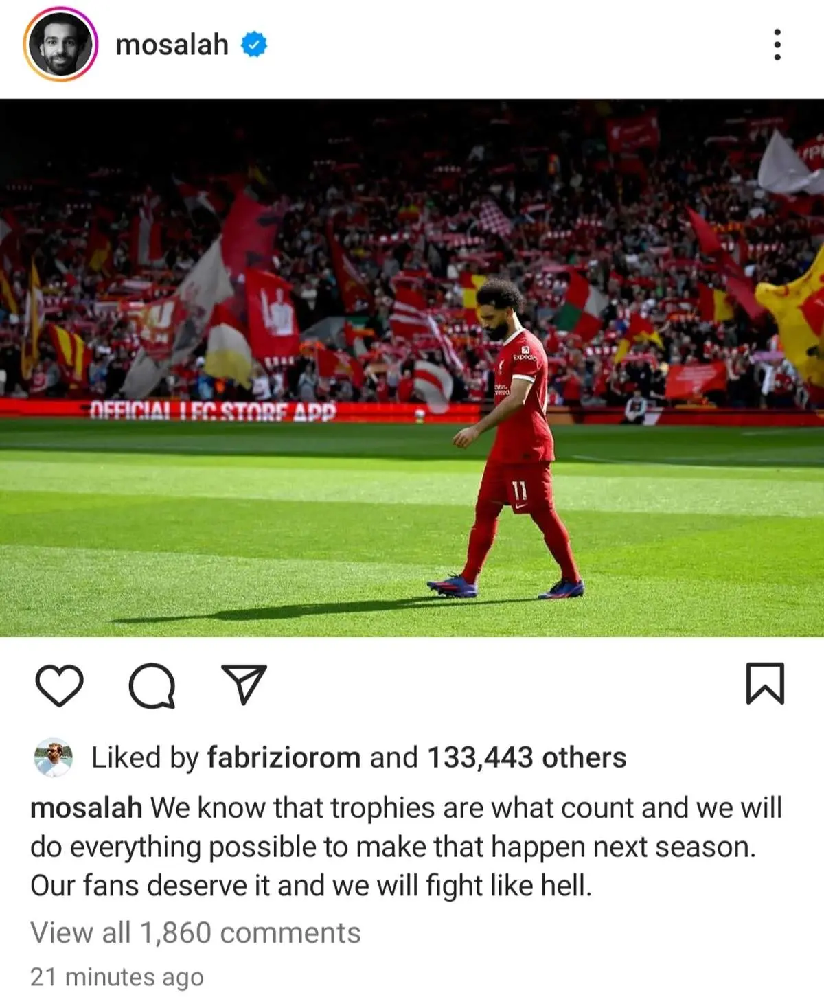 پست داغ اینستاگرامی محمد صلاح!