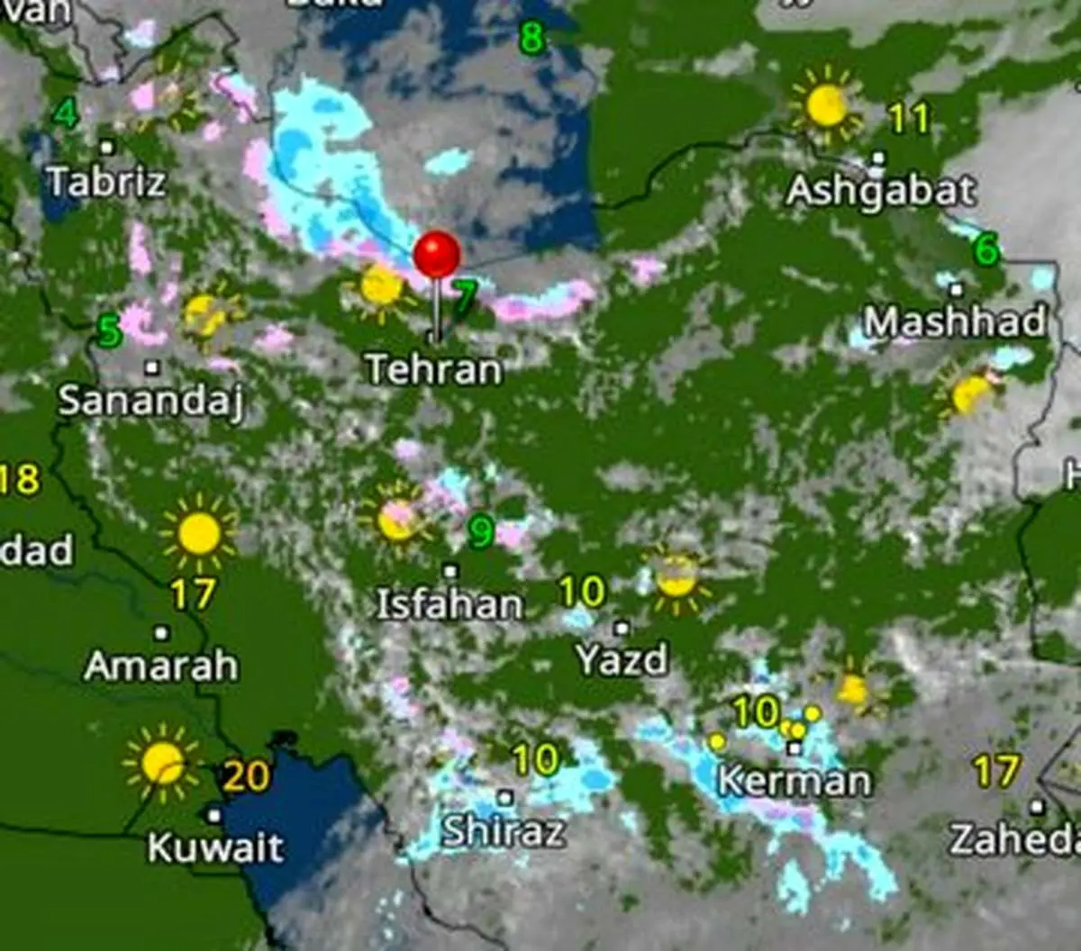 فعالیت موج بارشی در کشور/ این مناطق بارانی می‌شوند