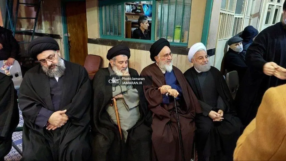 حضور حسن روحانی در مراسم بزرگداشت پدر همسر سیدحسن خمینی/ عکس