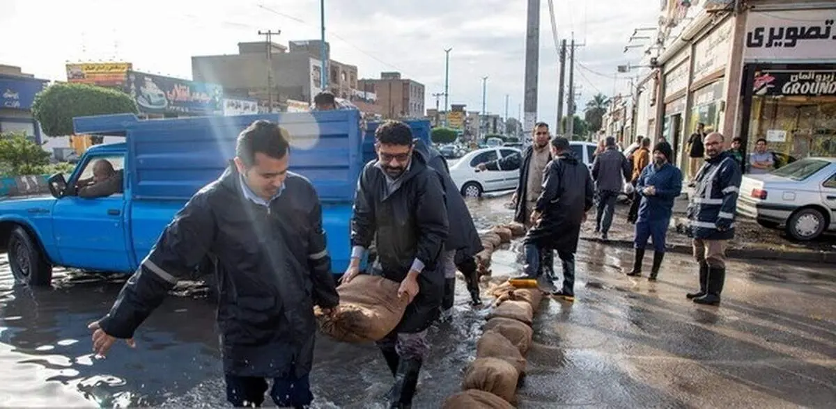 هلال احمر به حالت آماده باش درآمد! + وقوع سیل در اهواز