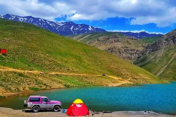 ببینید/ دریاچه هویر دماوند برای اولین‌بار خشک شد