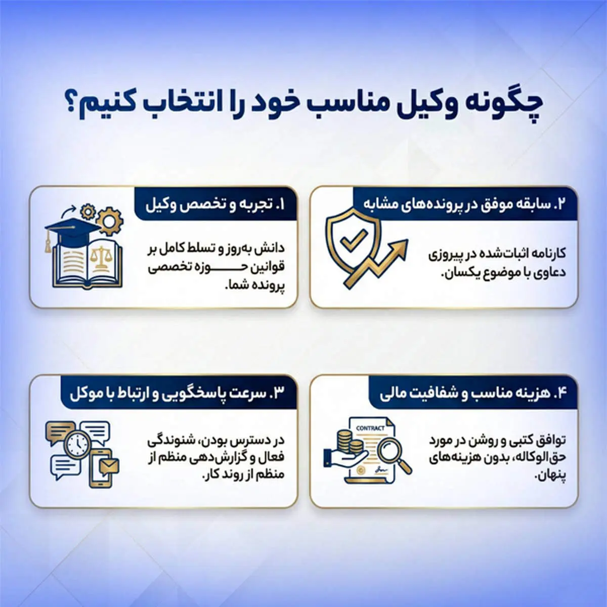 7 نکته مهم در انتخاب وکیل خوب در تهران که باید بدانید!