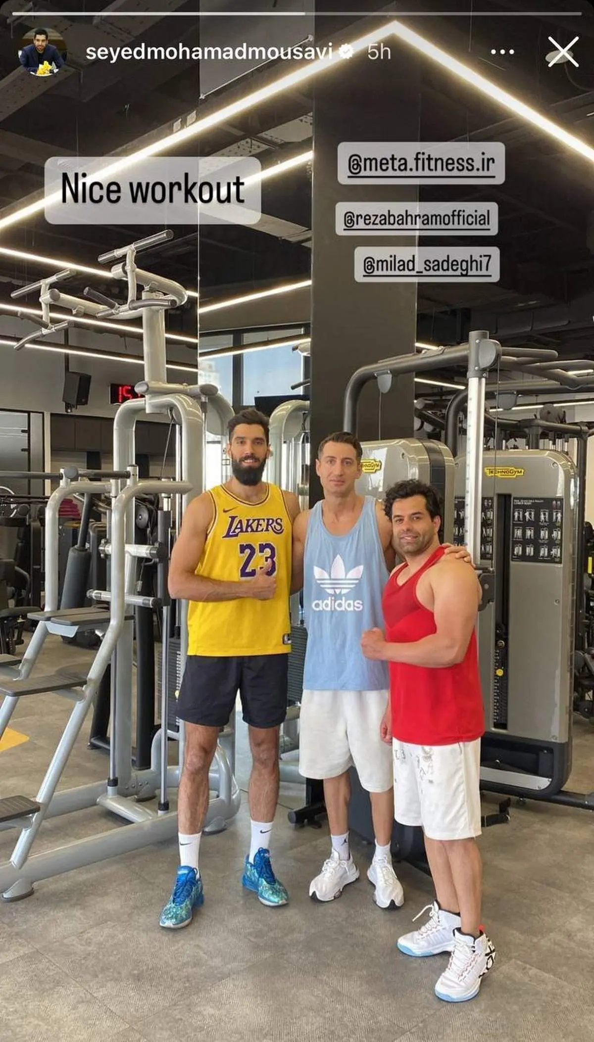 عکس‌/ محمد موسوی و خواننده پاپ در تمرین بدنسازی