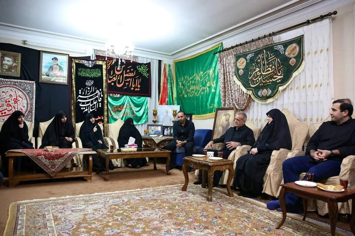 پزشکیان، دختر و پسرش در منزل سردار سلیمانی/ تصاویر