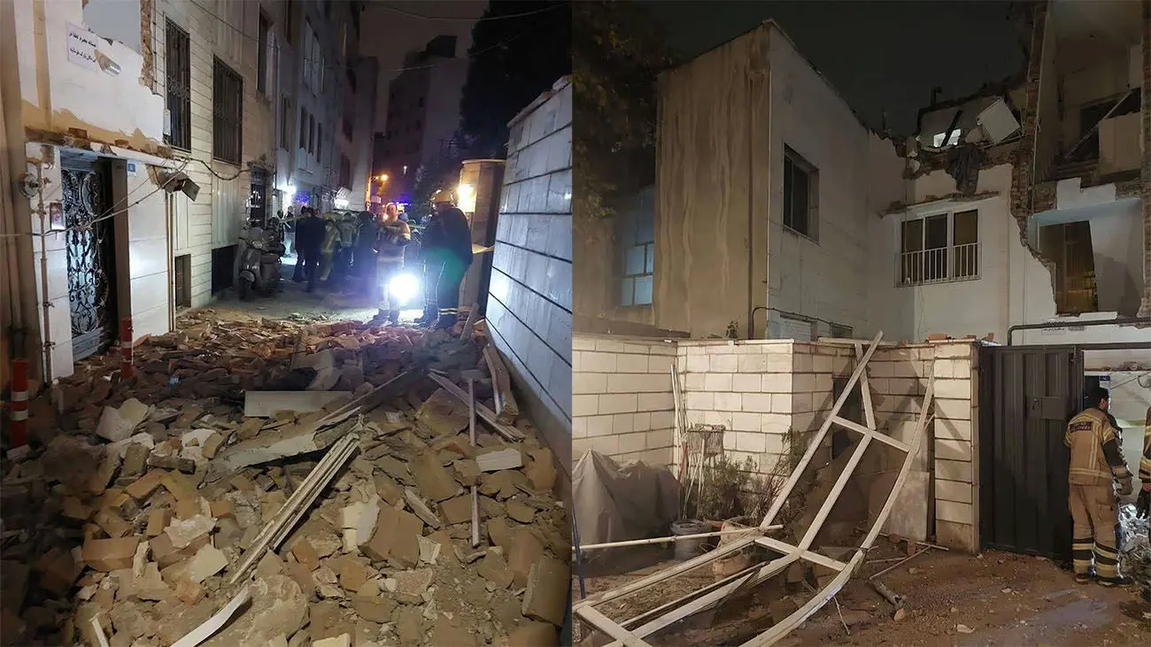 یک خانه قدیمی در خیابان سهروردی تهران منفجر شد