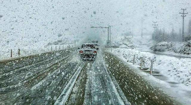 بارش سنگین برف در محور هراز