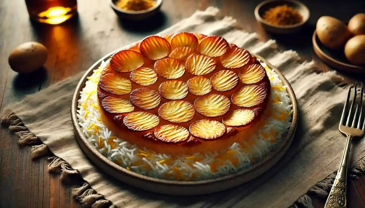 طرز تهیه ته‌دیگ سیب‌زمینی و دلایل نرم شدن آن