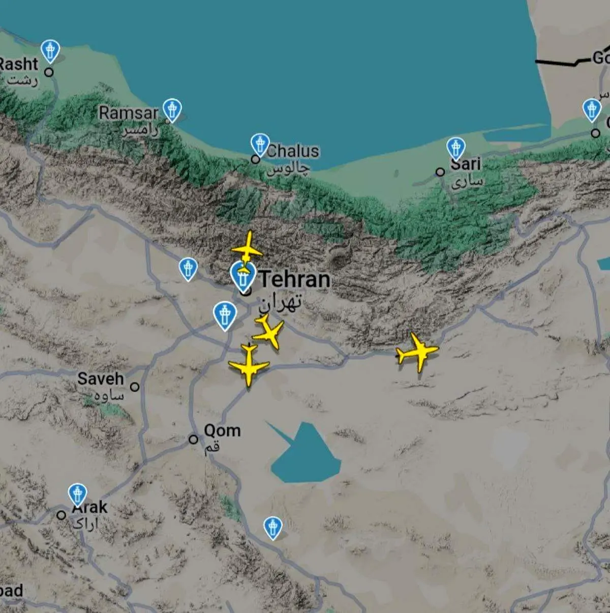 انتقال هواپیما‌های فرودگاه مهرآباد به مکان امن