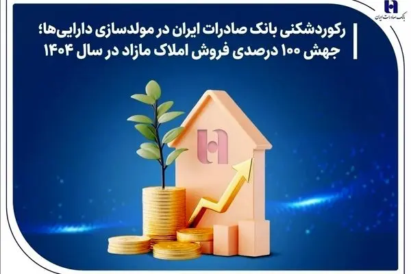 رکوردشکنی بانک صادرات ایران در مولدسازی دارایی‌ها؛ جهش ۱۰۰ درصدی فروش املاک مازاد در سال ۱۴۰۴

