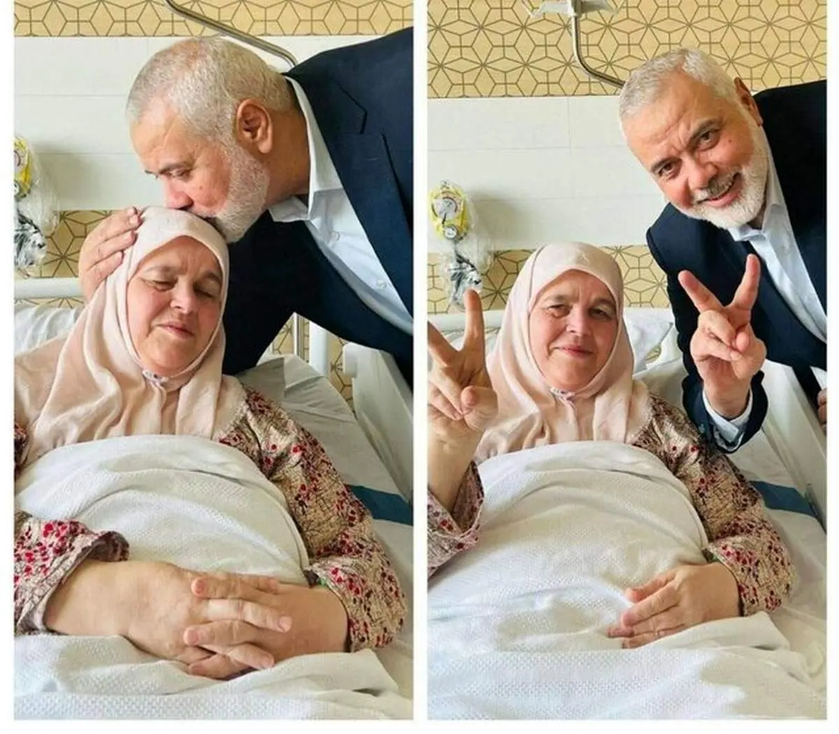واکنش همسر هنیه پس از شنیدن خبر شهادت فرزندان و نوه‌هایش/ عکس