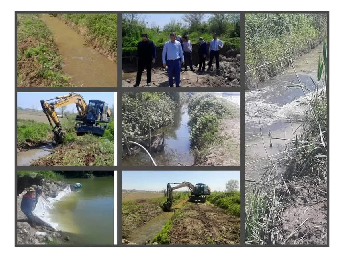 لایروبی مسیرهای انتقال آب کشاورزی در محلات منطقه آزاد انزلی