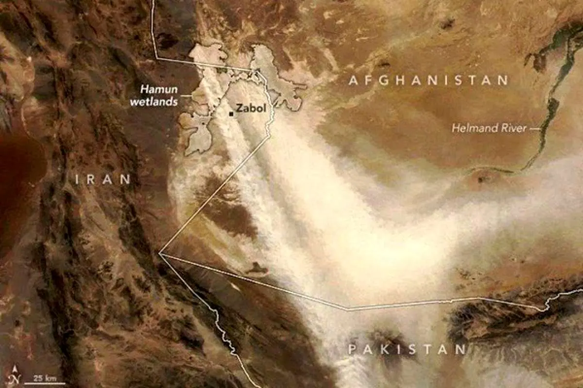 تصویر تکان دهنده  ناسا از طوفان شن در ایران