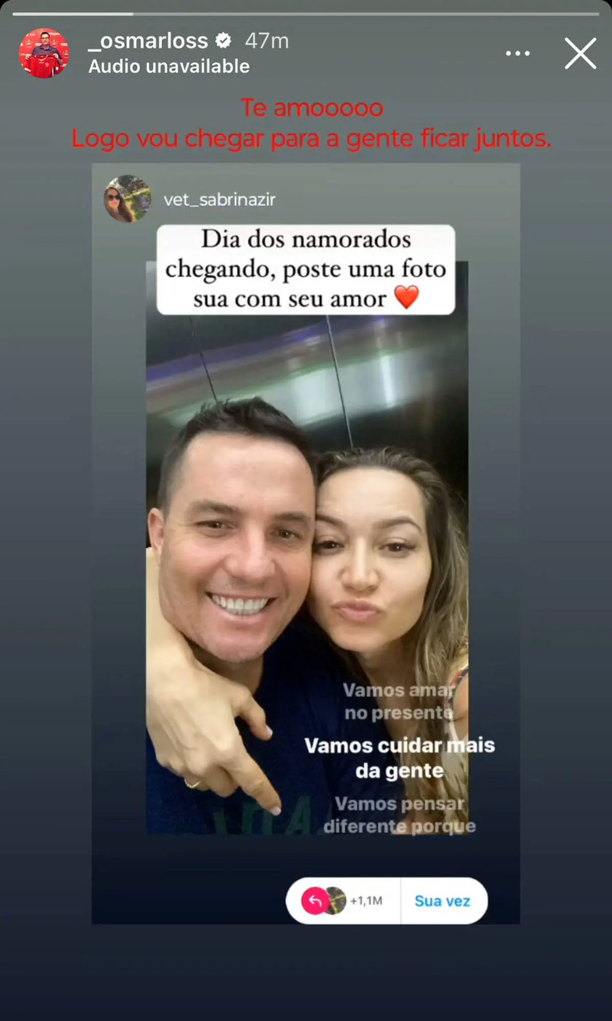 پیام عاشقانه اوسمار خطاب به همسرش