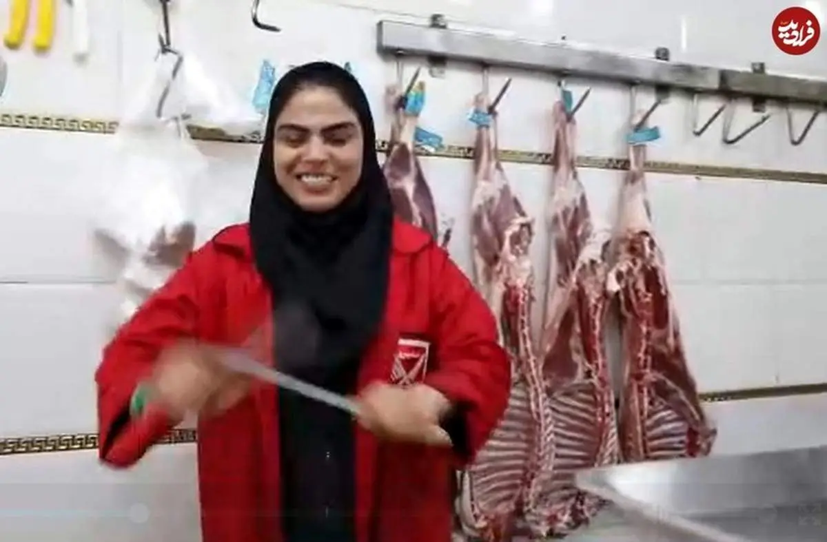 ببینید | مهارت ساطور زنی دختر قصاب چشمها را خیره کرد