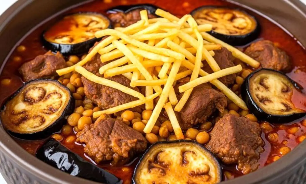 طرز تهیه خورش قیمه بادمجان مجلسی با همه فوتوفنها