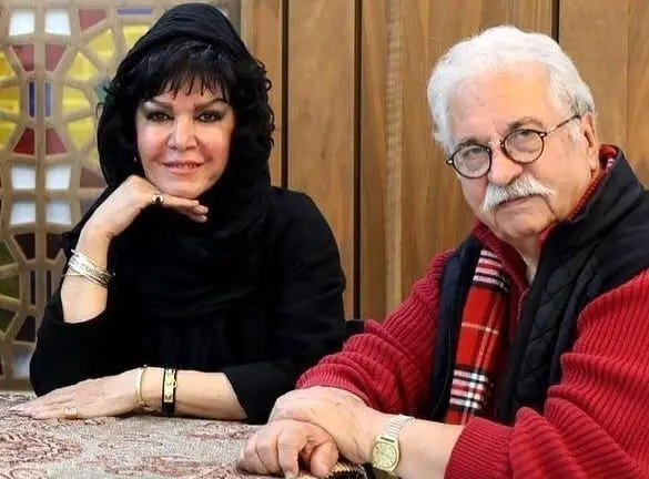 هادی مرزبان در کنار همسرش فرزانه کابلی/ عکس