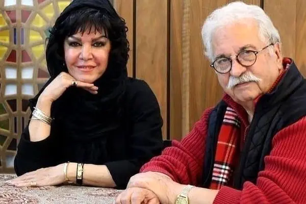 هادی مرزبان در کنار همسرش فرزانه کابلی/ عکس