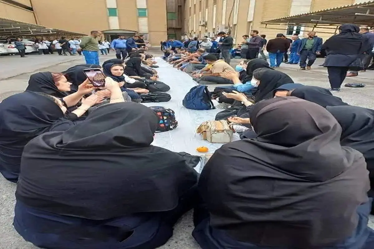 اعتراض پرستاران بیمارستان امام خمینی اهواز/  سفره خالی در برابر مطالبات بیپاسخ